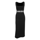 Women Dresses Mesh Camisole Split Dress Autumn Sexy