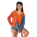 Women Knitted Sweater Autumn Crew Neck Long Sleeve Loose Double-Sided Knitted Sweater Coat