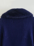 Women Sweater Knit Wear Wool Lapel Cross Short Knitted Jacket