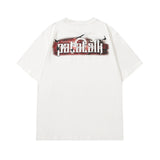 Men T Shirt Vintage Letter Print Couple Short Sleeve T-shirt