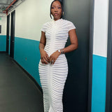 Women Dresses Sexy Long Cardigan Short Sleeve Dress