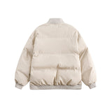 Unisex Winter Cotton Coat Embroidered Logo Baseball Collar Cotton Coat Loose Cotton Coat