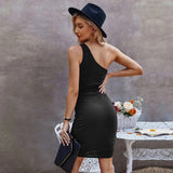 Women Dress Summer Sexy Cutout Knitted Dress Hip Skirt