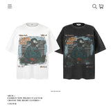American vintage street T-shirt pure cotton retro men's and women's summer loose