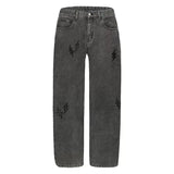 Men Jeans Spring and Autumn Straight-Leg Pants Loose Wide Leg Pants