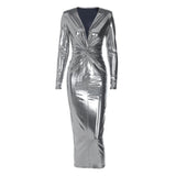 Women Dresses Spring Sexy V-neck Long-Sleeve Dress
