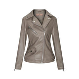 Red Leather Jacket Fall Winter Coat Women Pu Lapel Short Slim Jacket Women