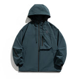 Men Jacket Coat Shell Jacket Men's Spring and Autumn Outdoor Hooded Jacket Vibe