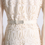 Women Dresses Spring Embroidery Mesh Dress Long Dress (Qymy0409)