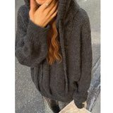 Women Knitwear Fall Winter Hooded Knitwear Loose Sweater