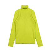 Vetements Sweater Slim-Fit Turtleneck Labeling Fluorescent Green Vertical Bar Knitted Sweater