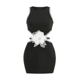 Women Dresses Dress Sexy Waist Hollow-out Sheath Sleeveless Dress (Zns0409)