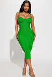Women's Evening Dress Fashion Nova Skirt Green Sexy Sling Bandage One-Piece Dress
