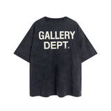 Gallery Dept T Shirts Vintage Distressed Loose Wash Short Sleeve Gallery Dept Printed Men and Women Base Te