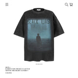 American vintage street T-shirt pure cotton retro men's and women's summer loose