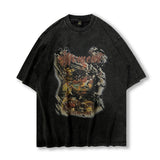 Men's T Shirt Vintage Cartoon Printed Short-Sleeved T-shirt Men's and Women's Oversize