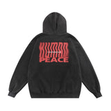 Men Hoodie Hip Hop Oversize Graffiti Cropped Hoodie