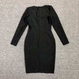 Women Evening Dress Long Sleeve Bandage One-Piece Dress Elegant Slim Dress