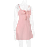 Women Dresses Sexy Lacing Slim Fit Skirt Sling Dress (Bla0420)