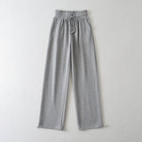 Women Sweatpants Button Casual Pants Summer Loose Wide Leg Track Pants