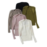 Women Sweater Knitwear off-Shoulder Pullover Slim Bottoming Shirt