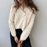 Women Winter Knitted Sweater Autumn Loose 8t3086