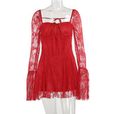 Women Dresses Lace Dress Autumn Retro Dress