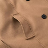 Women Coats Spring Long Woolen Coat Double Breasted Tie-Front Top