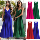 Women Date Dress Summer Slim Fit Lace Lace Spaghetti-Strap Dress