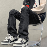 Men Jeans Ripped Jeans Vintage Baggy Straight Trousers