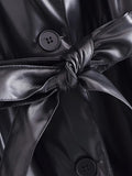 Women Leather Jacket Autumn Trench Coat Women's Coat Casual Belt Cardigan