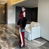 Women Dresses Spring Sleeveless Velvet Dress Dress