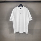 Men T-shirts Paris Ski Chest Left and Right Cuffs Embroidered Short Sleeves