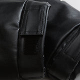 Unisex Winter Cotton Coat Three-Dimensional Pocket Decoration down Jacket Vintage PU Leather down Jacket