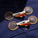 Unisex Winter Cotton Coat Three-Dimensional Pocket Decoration Stand Collar Sweater Retro Half-Open Collar