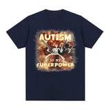 Autism Superpower Funny Skeleton Graphic Tee Shirt