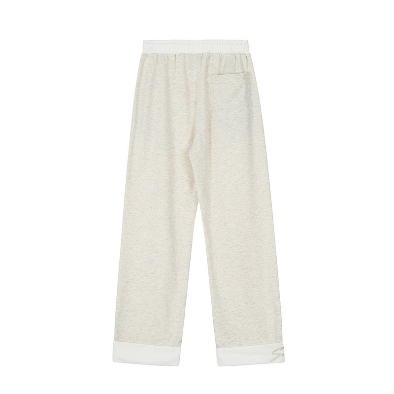 Men Sweatpants Color Contrast Patchwork Straight Sweatpants Loose Color Matching Casual Sports Trousers