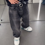 MIJKO Men Vintage Pants MIJKO Trousers Trendy Washed Straight Jeans