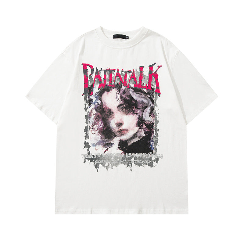 Men T Shirt Portrait Printing Short Sleeve T-shirt