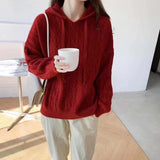 Women Knitwear Fall Winter Hooded Knitwear Sweater