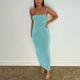 Women Dresses Summer Sexy Backless Self-Tie Dress