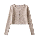 Women Sweater Knitwear Single-Breasted Knitted Cardigan for Women Autumn Short Long Sleeve Top