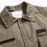 Unisex Winter Cotton Coat Three-Dimensional Pocket Decoration Lapel Cotton-Padded Coat Retro Workwear Shirt Cotton-Padded Jacket