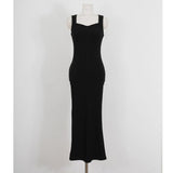 Women Dresses V-neck Sling Vest Dress Sleeveless Maxi Dress
