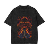 Summer washed old retro short-sleeved T-shirt