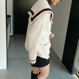 Women Cardigan Sweater Spring Cardigan Long Sleeve Loose R9968
