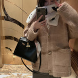 Women Knitted Cardigan Sweater Women's Autumn and Winter V-neck Loose Knitted Cardigan Coat