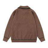 Unisex Sweater Autumn Polo Collar Embroidered Sweater
