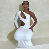 Women Dresses Fall Sexy Hollow Long-Sleeved Dress