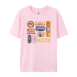 Women 90s Retro Butter Graphic T-Shirts Funny Butter Lover